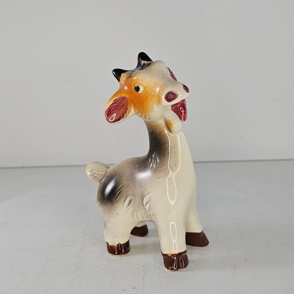 Vintage Ceramic Goat Figurine Made In Japan Funny Kitsch Quirky Long Neck - Picture 8 of 8